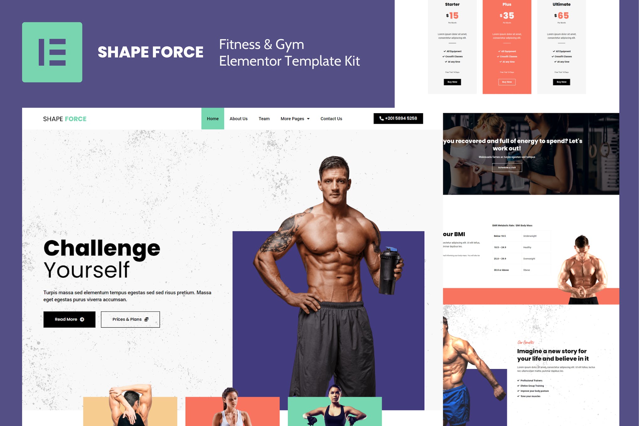 Shape Force – Fitness & Gym Elementor Template Kit