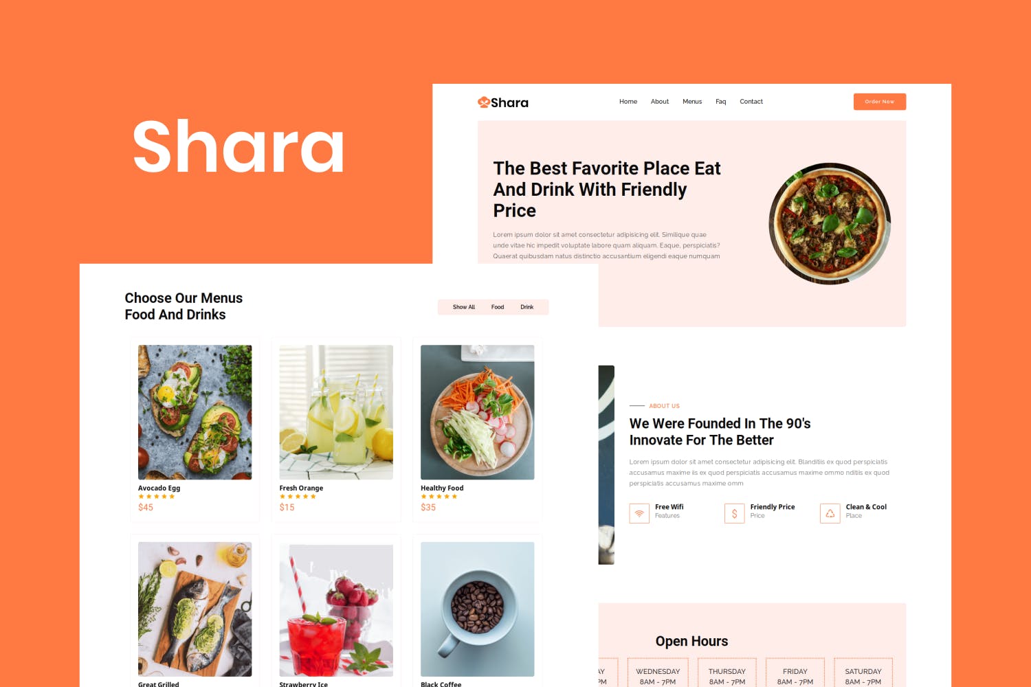 Shara – Food & Drink Landing Page Template