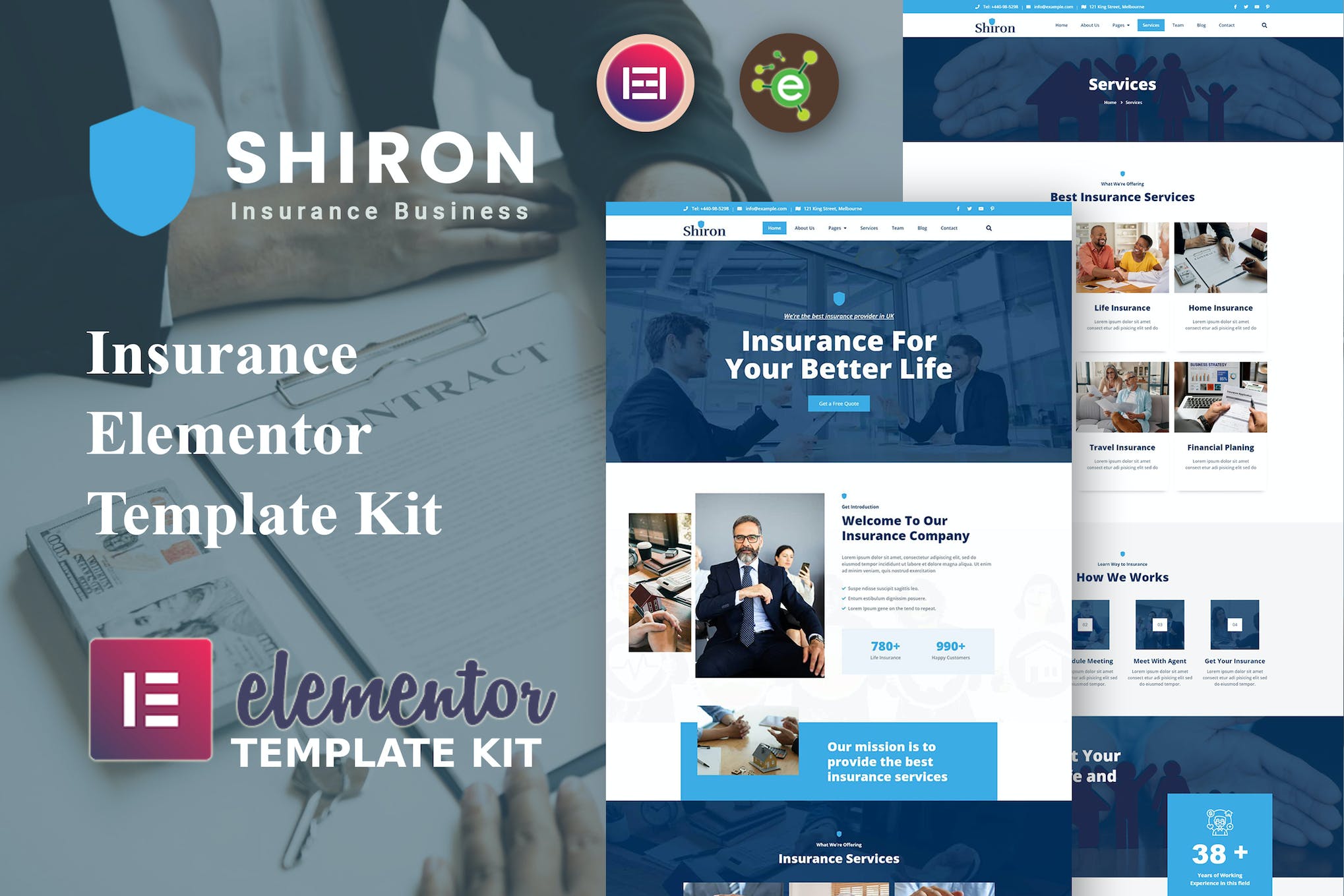 Shiron – Insurance Elementor Template Kit