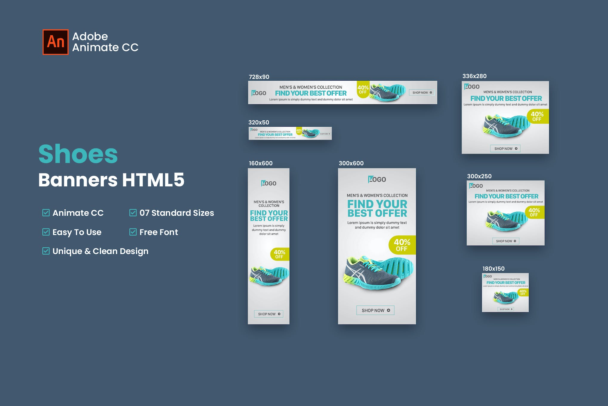 Shoes | E-Commerce HTML5 Banners – Animate CC