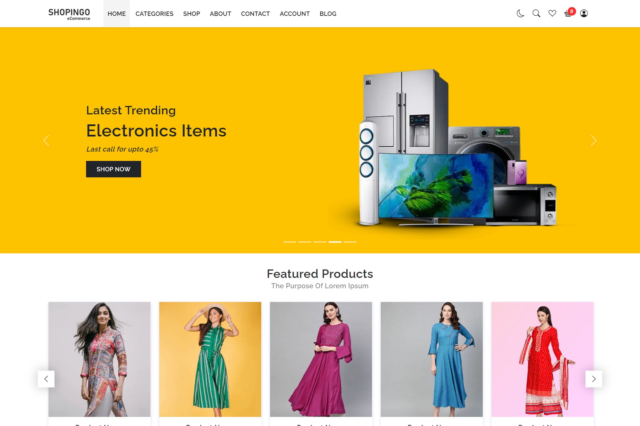 Shopingo – eCommerce HTML Template