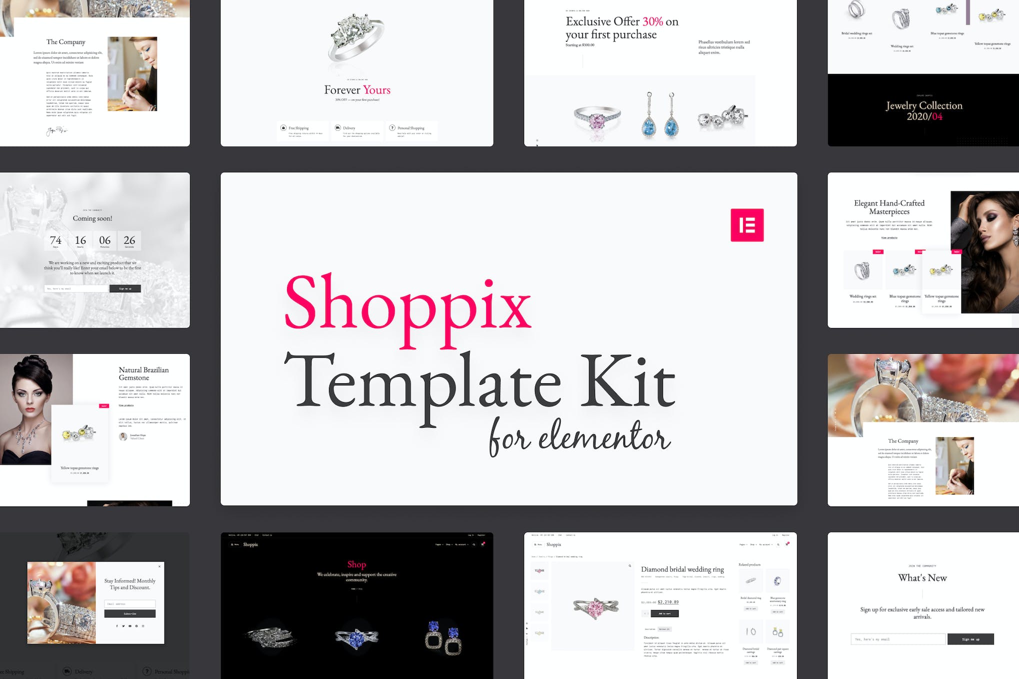 Shoppix – Jewellery Shop Elementor Template Kit