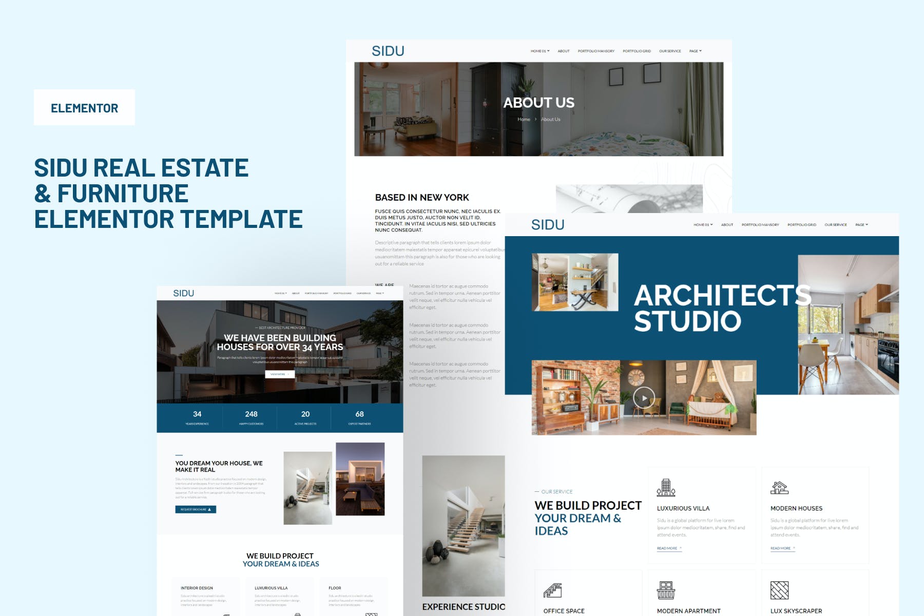 Sidu – Real Estate & Furniture Elementor Template Kit