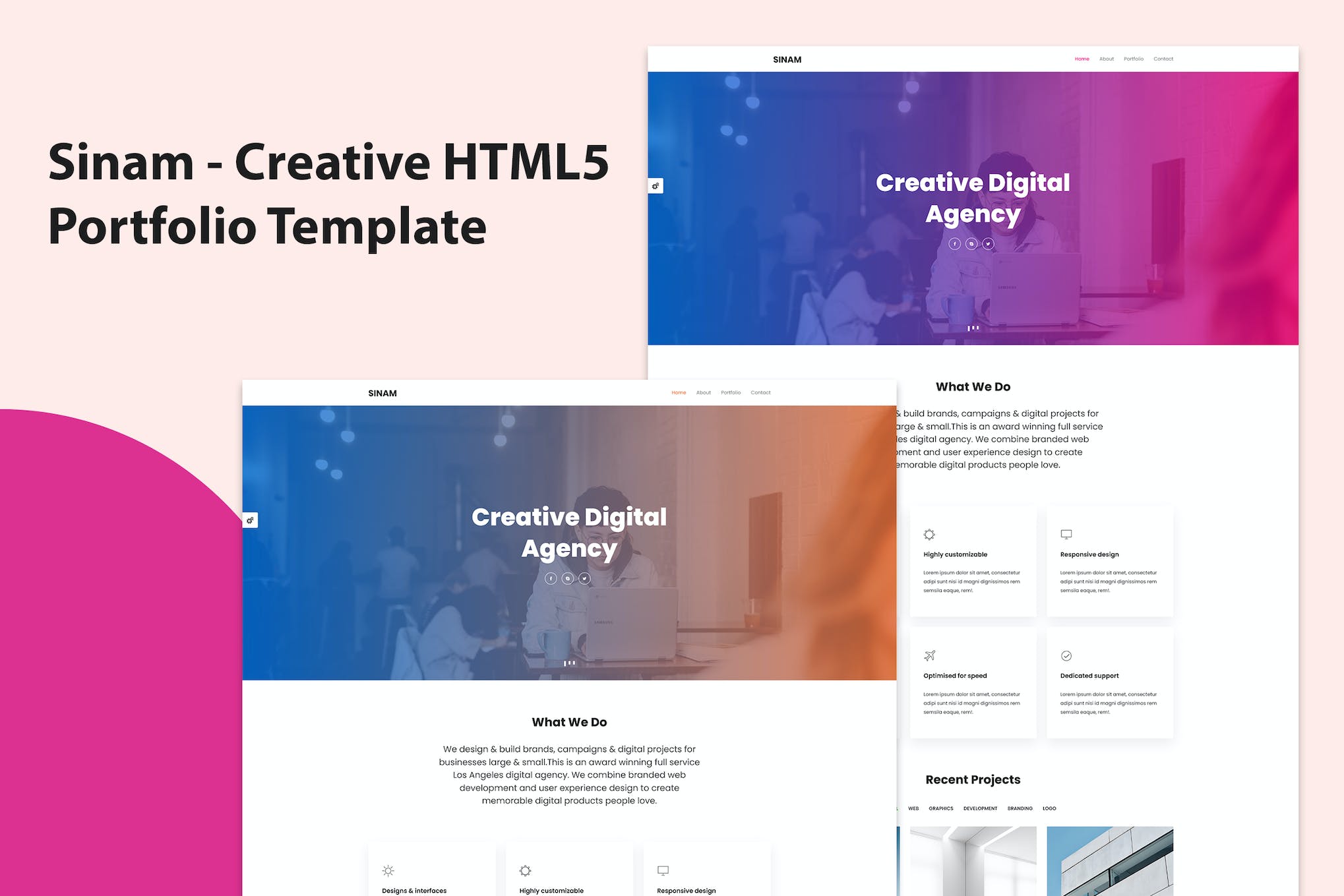 Sinam – Creative HTML5 Portfolio Template