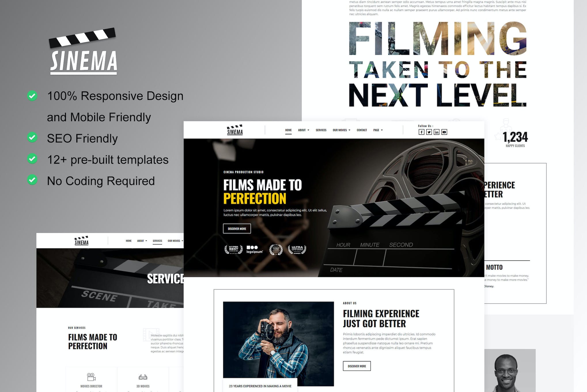 Sinema – Film Maker & Movie Studio Elementor Template Kit