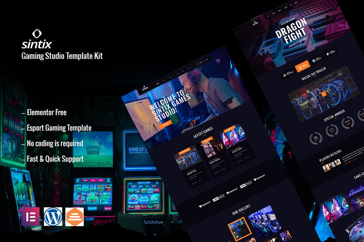 Sintix – Gaming Studio Elementor Template Kit