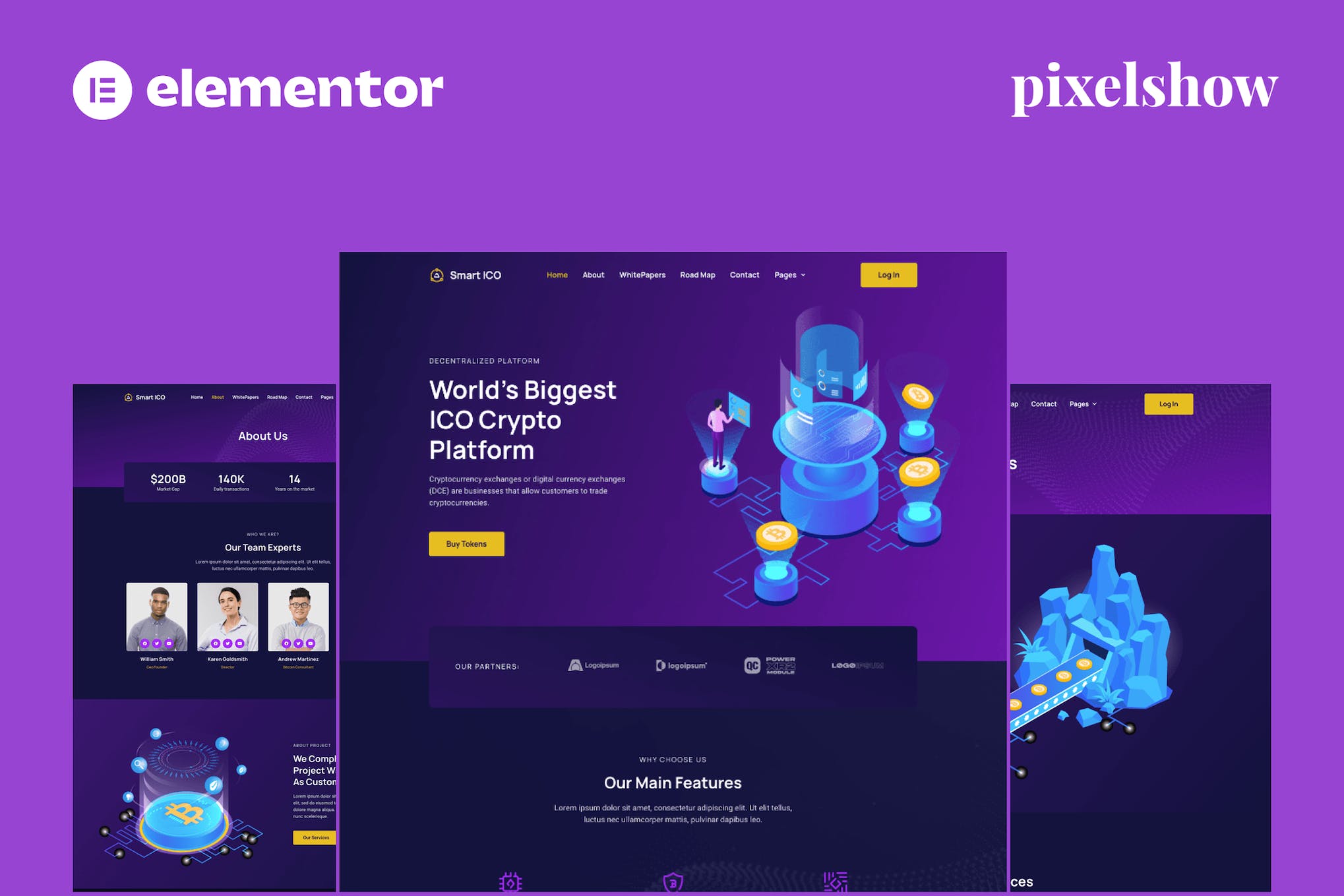 Smart ICO –  Crypto Currency Elementor Pro Full Site Kit