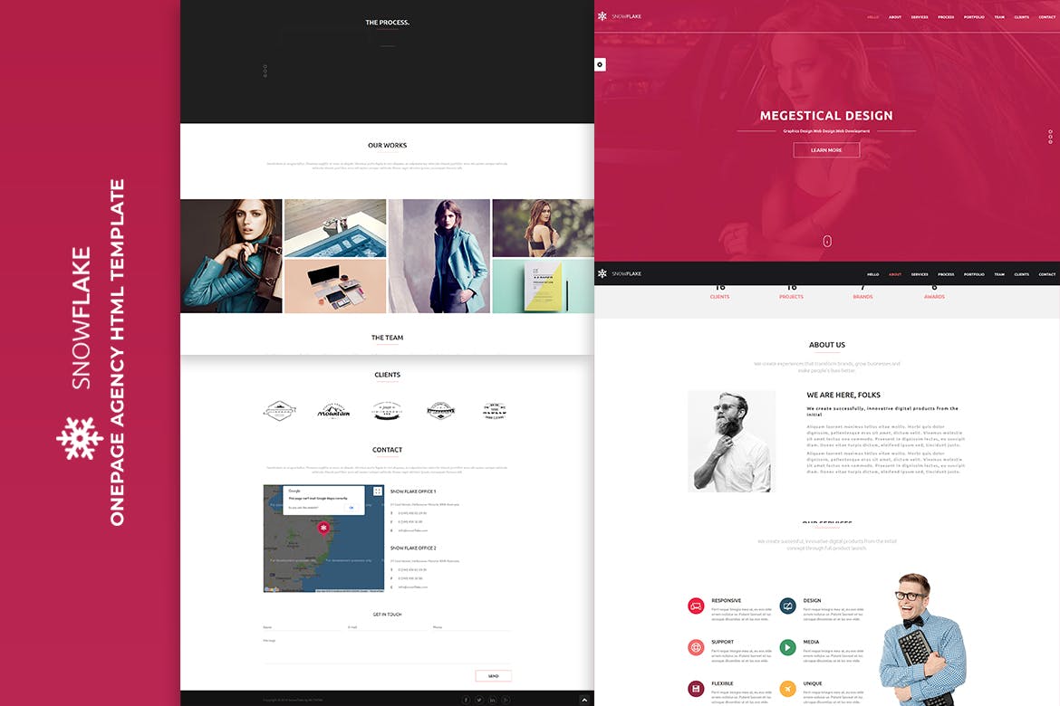 SNOWFLAKE | Onepage Agency HTML Template