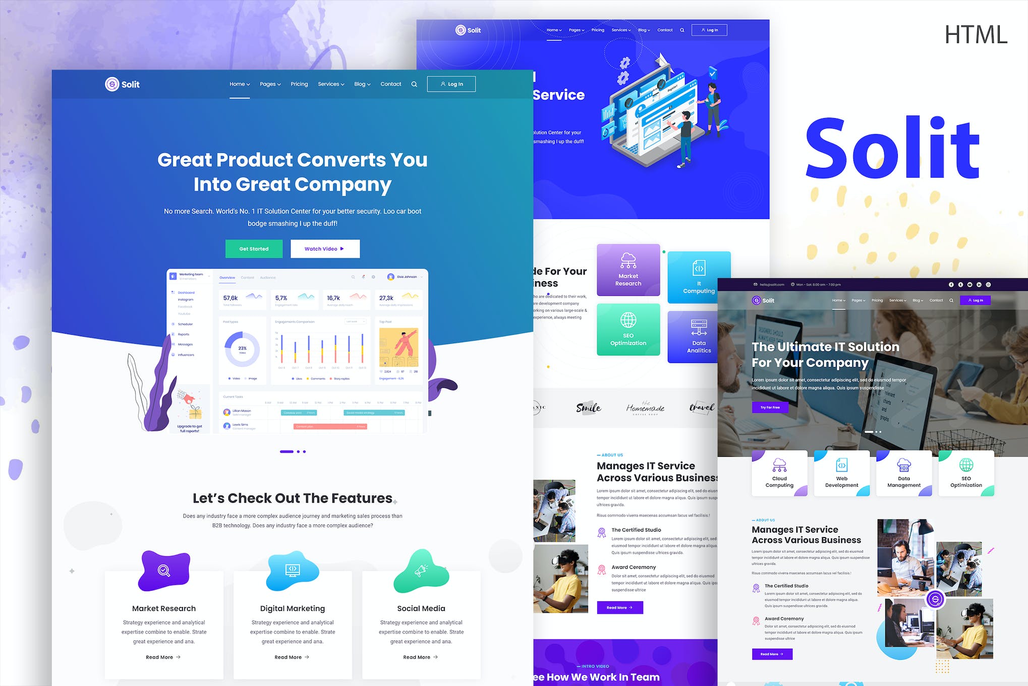 Solit – IT Startup, Business Agency HTML Template