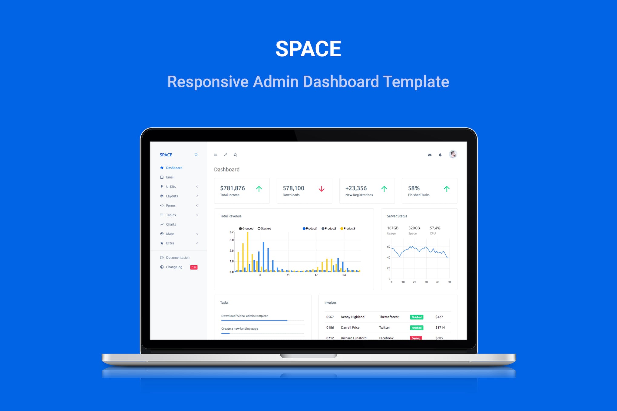 Space – Responsive Admin Dashboard Template