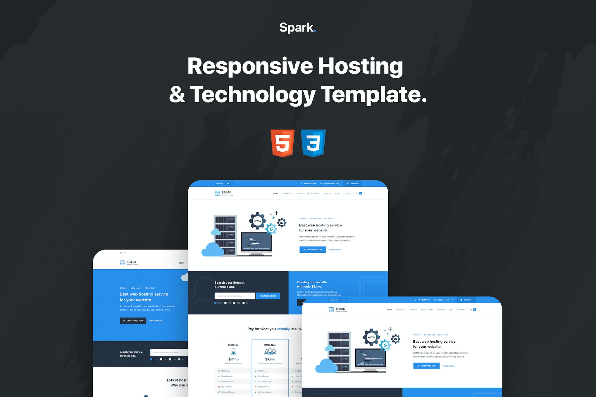 Spark – Responsive Hosting & Technology Template