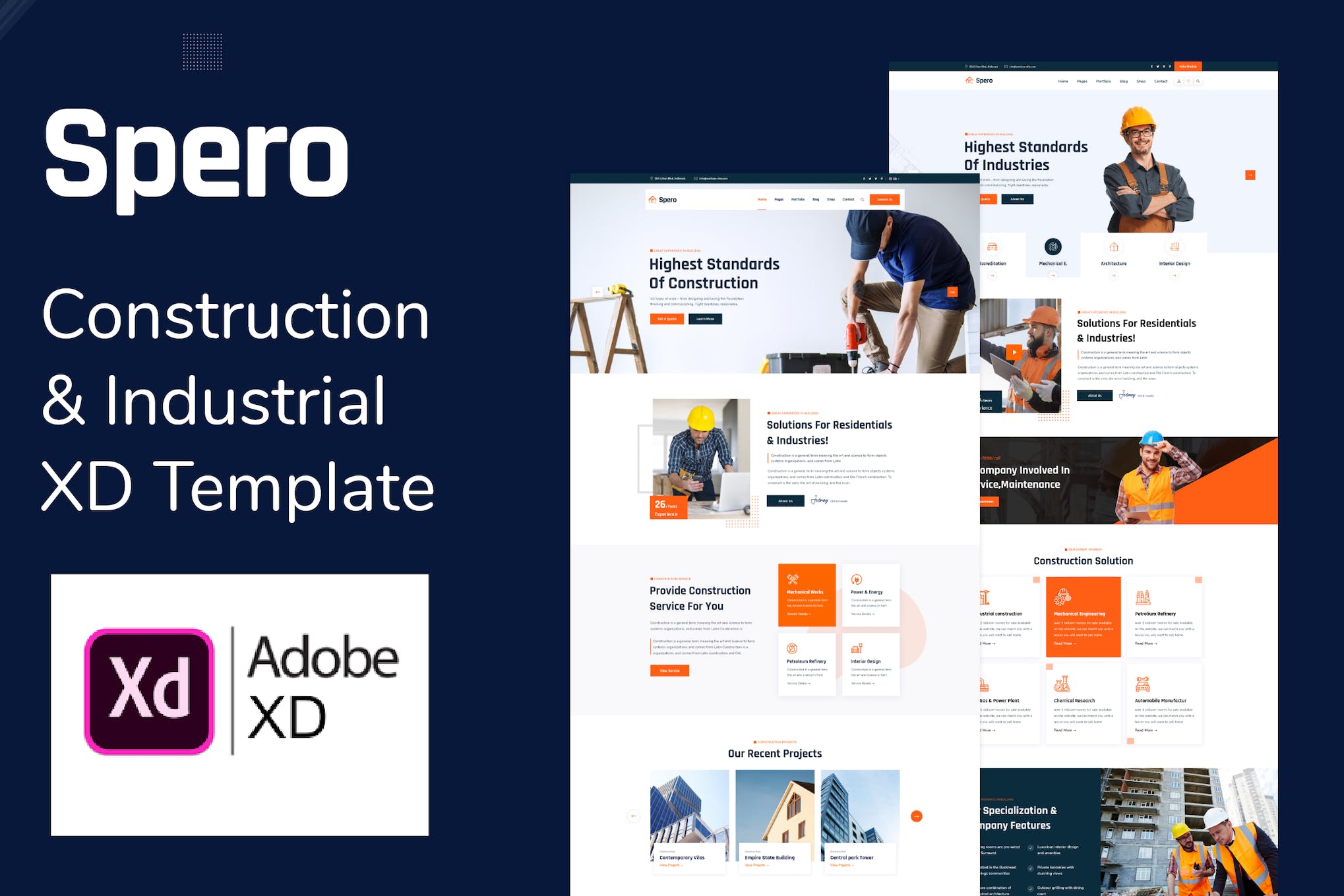 Spero – Construction Industry XD Template