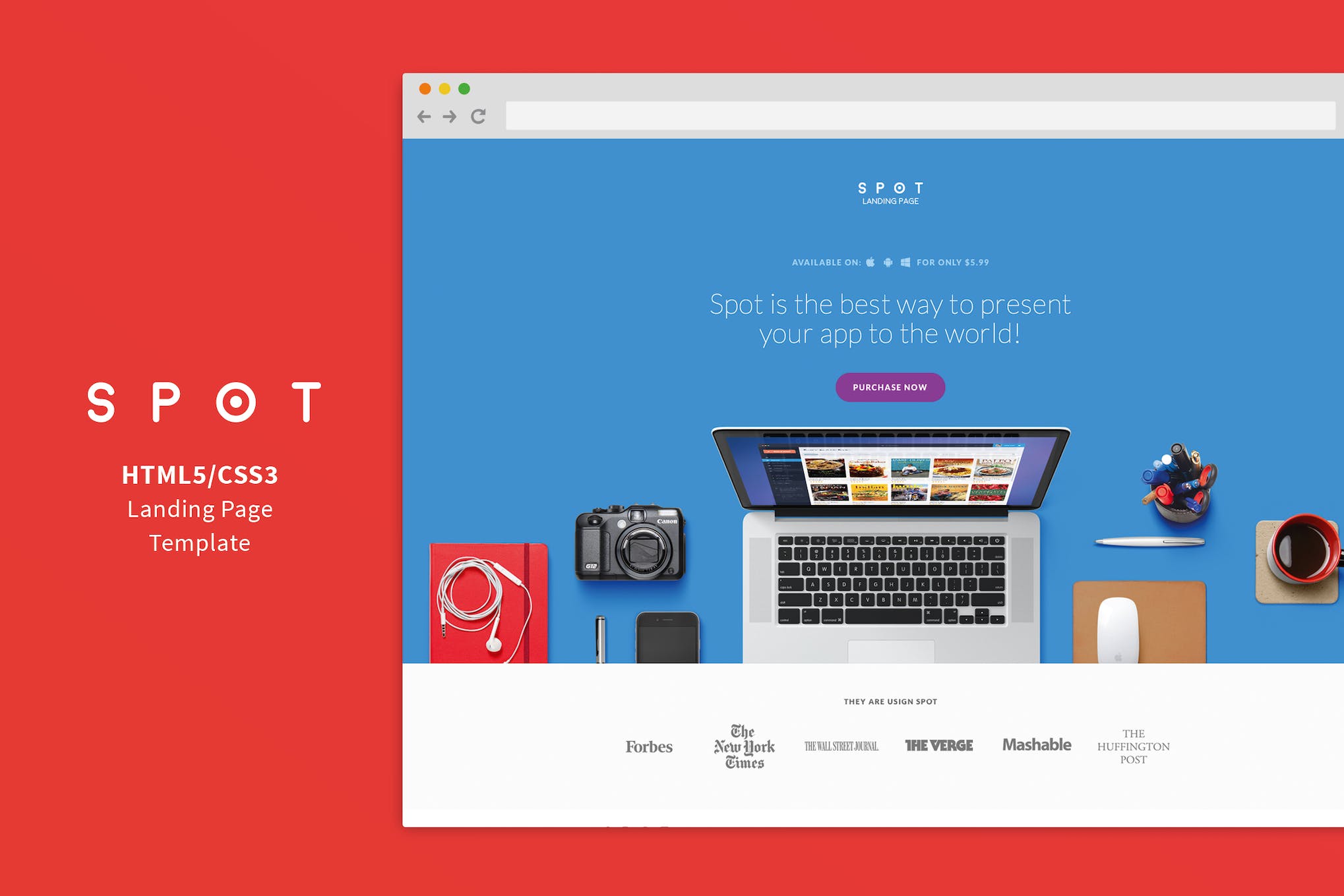 SPOT – App / Service Landing Page