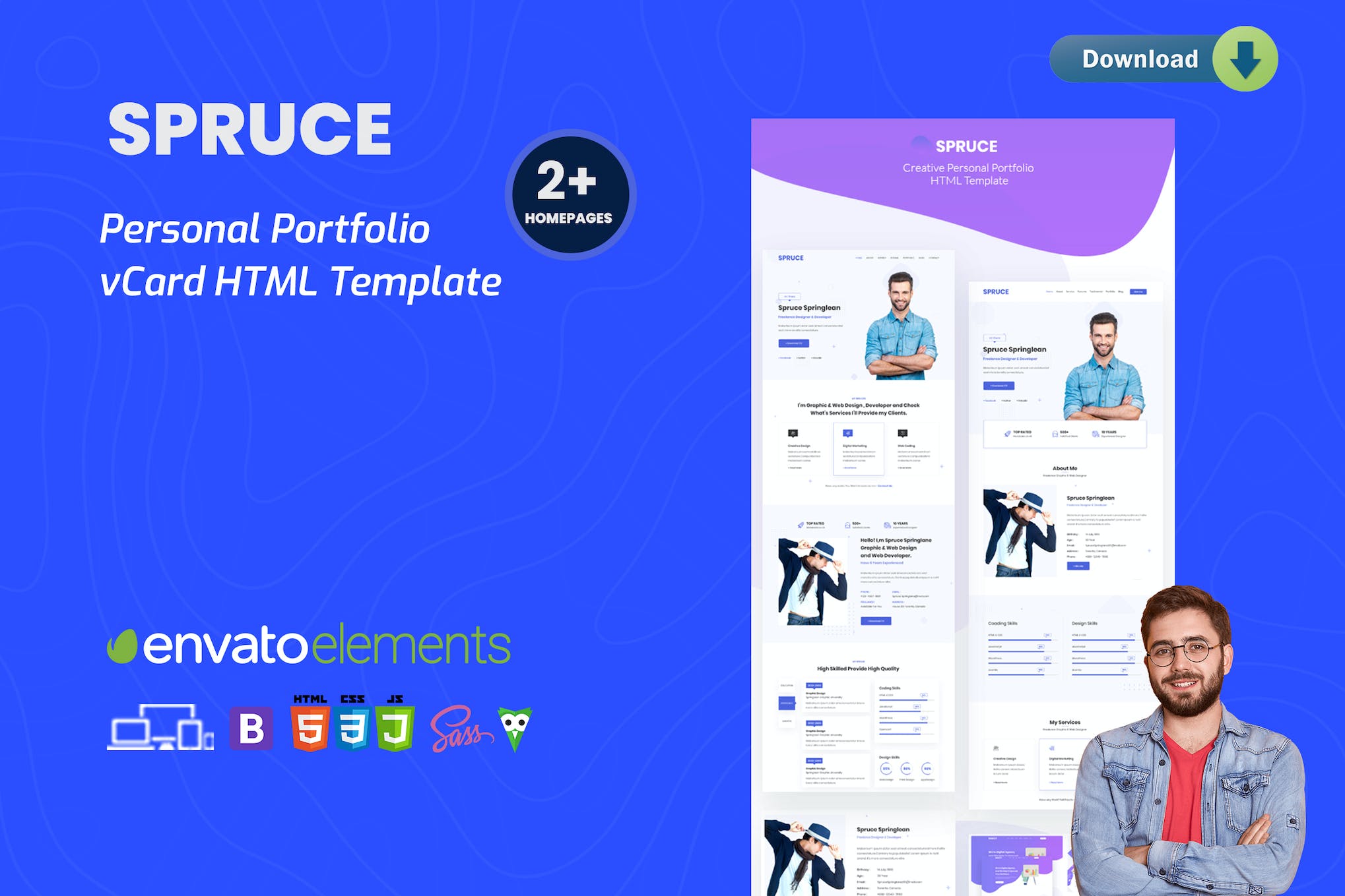 Spruce – Portfolio and vCard Template