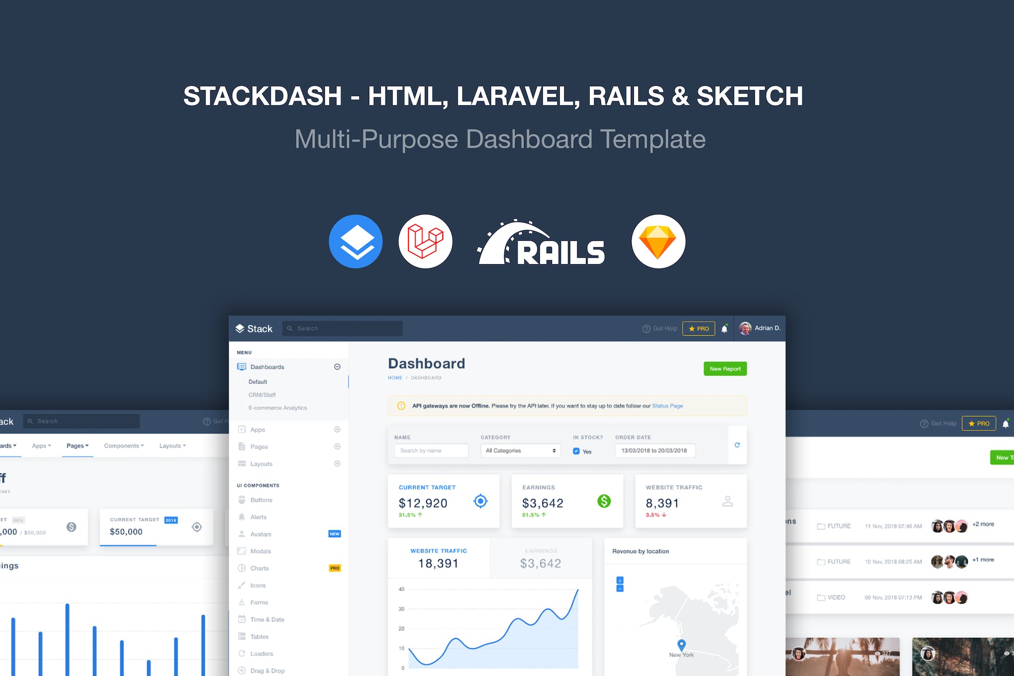 Stack – Laravel, HTML & Rails Template