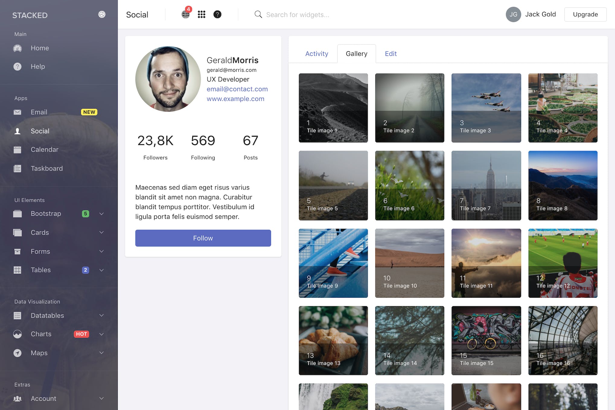 Stacked – Bootstrap 4 Angular Admin Template