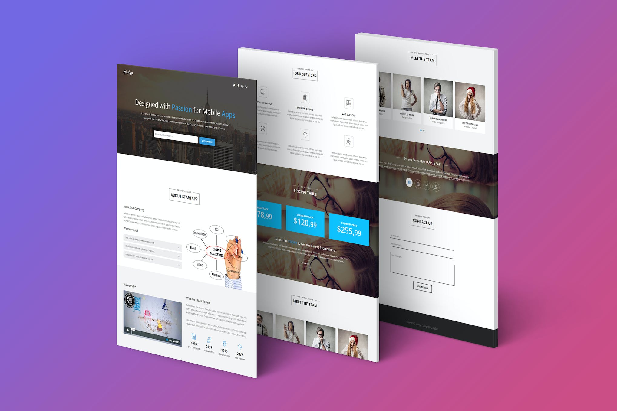 Startapp – Responsive Landing Page Template