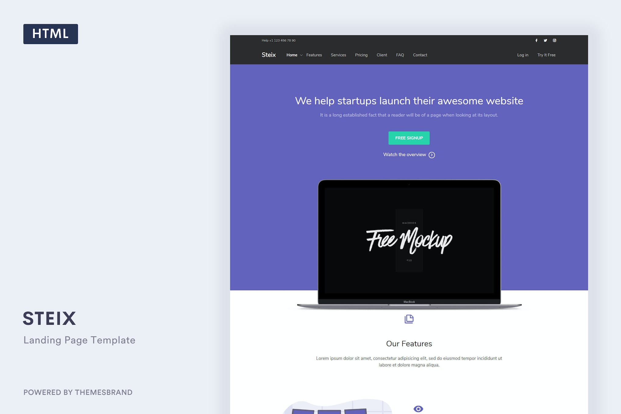 Steix – Landing Page Template