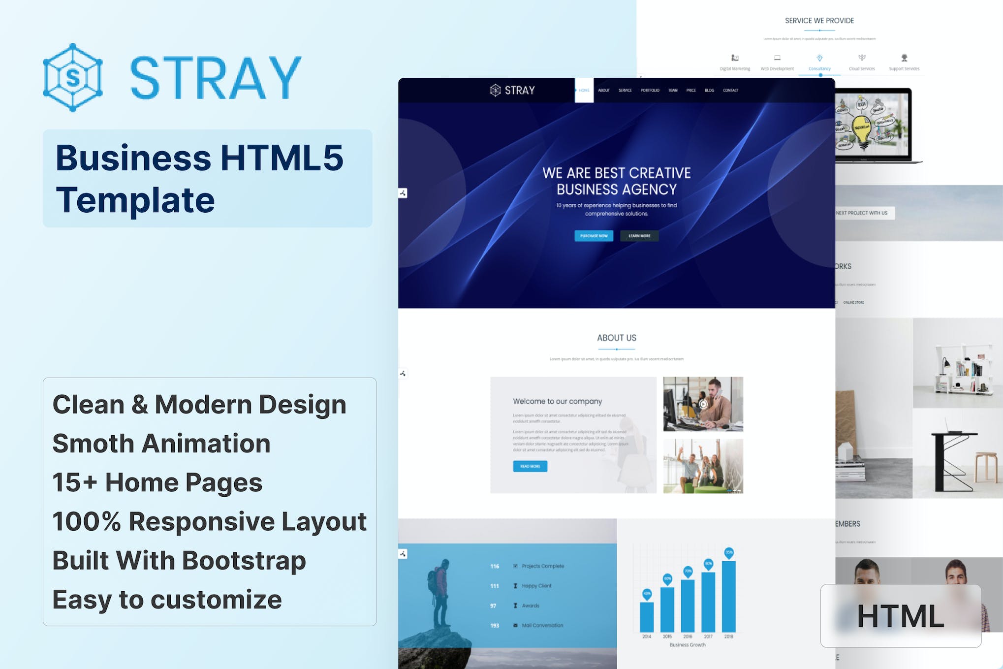 Stray – Business Landing Page HTML Template