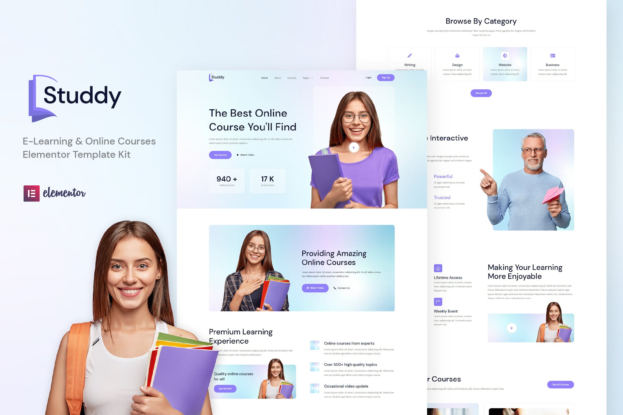 Studdy – E-Learning & Online Courses Elementor Template Kit