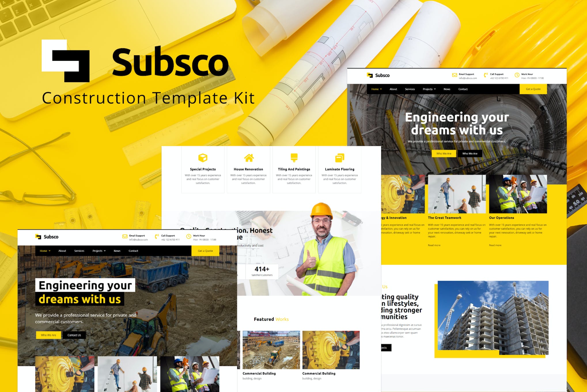 Subsco – Construction Elementor Template Kit