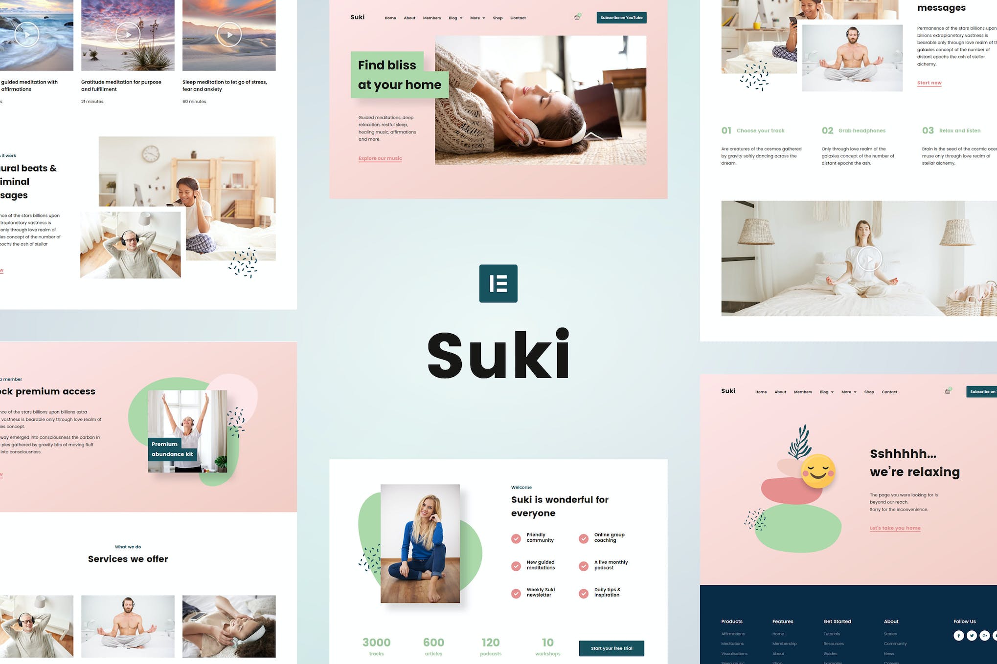 Suki – Meditation Channel Elementor Template Kit