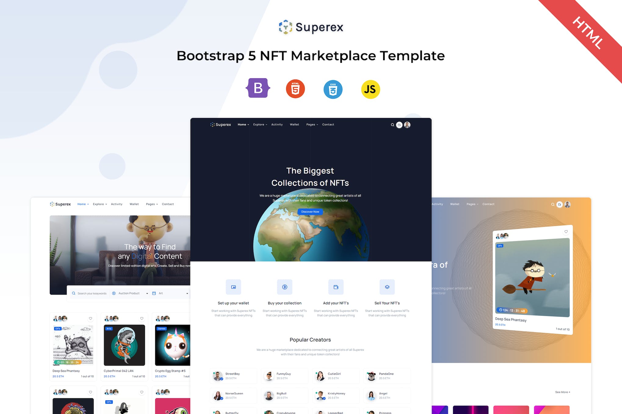 Superex – NFT Marketplace (HTML + React.js)