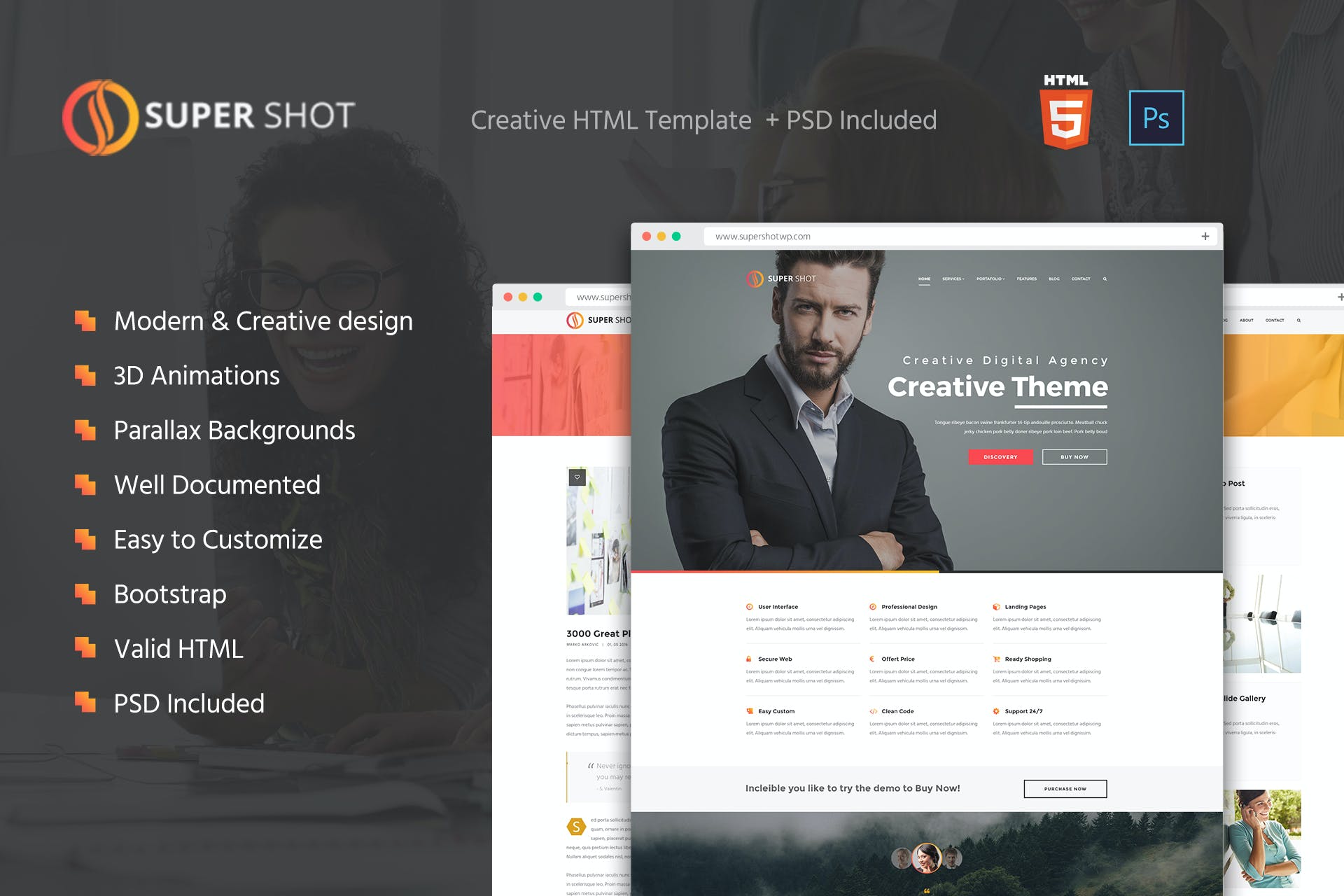 SuperShot – Creative HTML Template