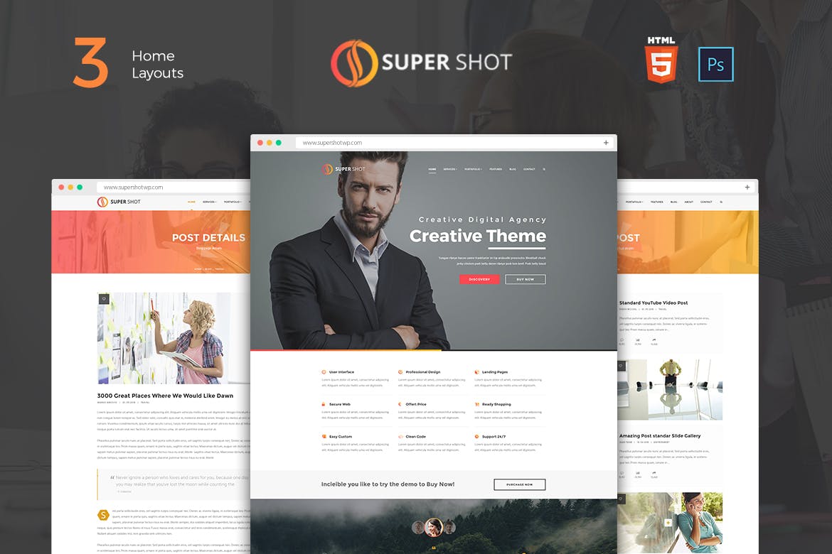 SuperShot – Onepage Agency Landing Page