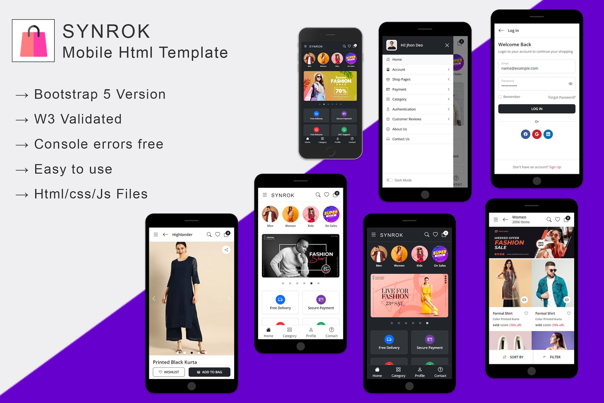 Synrok – Mobile HTML Template