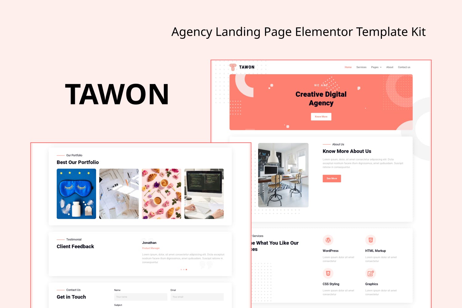 Tawon – Agency Landing Page Elementor Template Kit