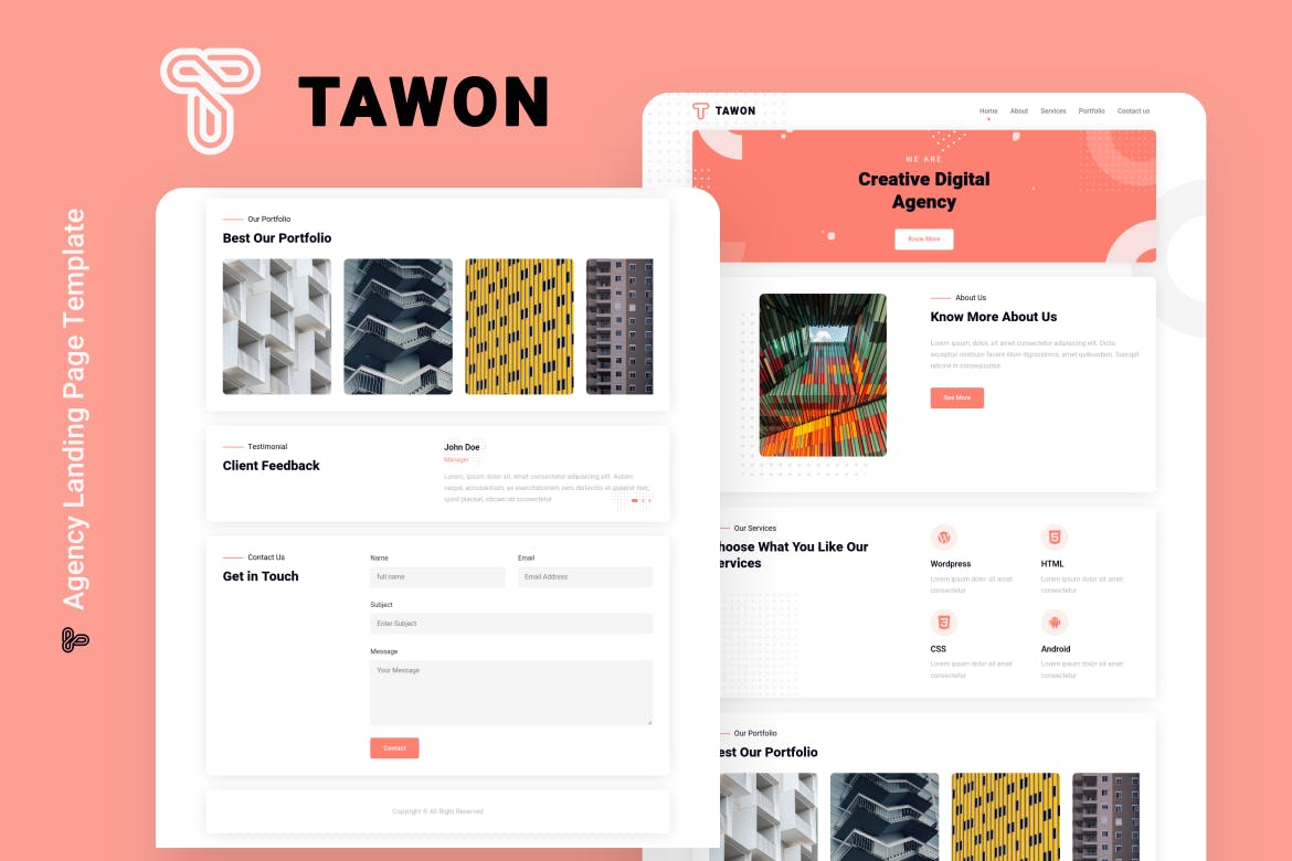 Tawon – Agency Landing Page Template