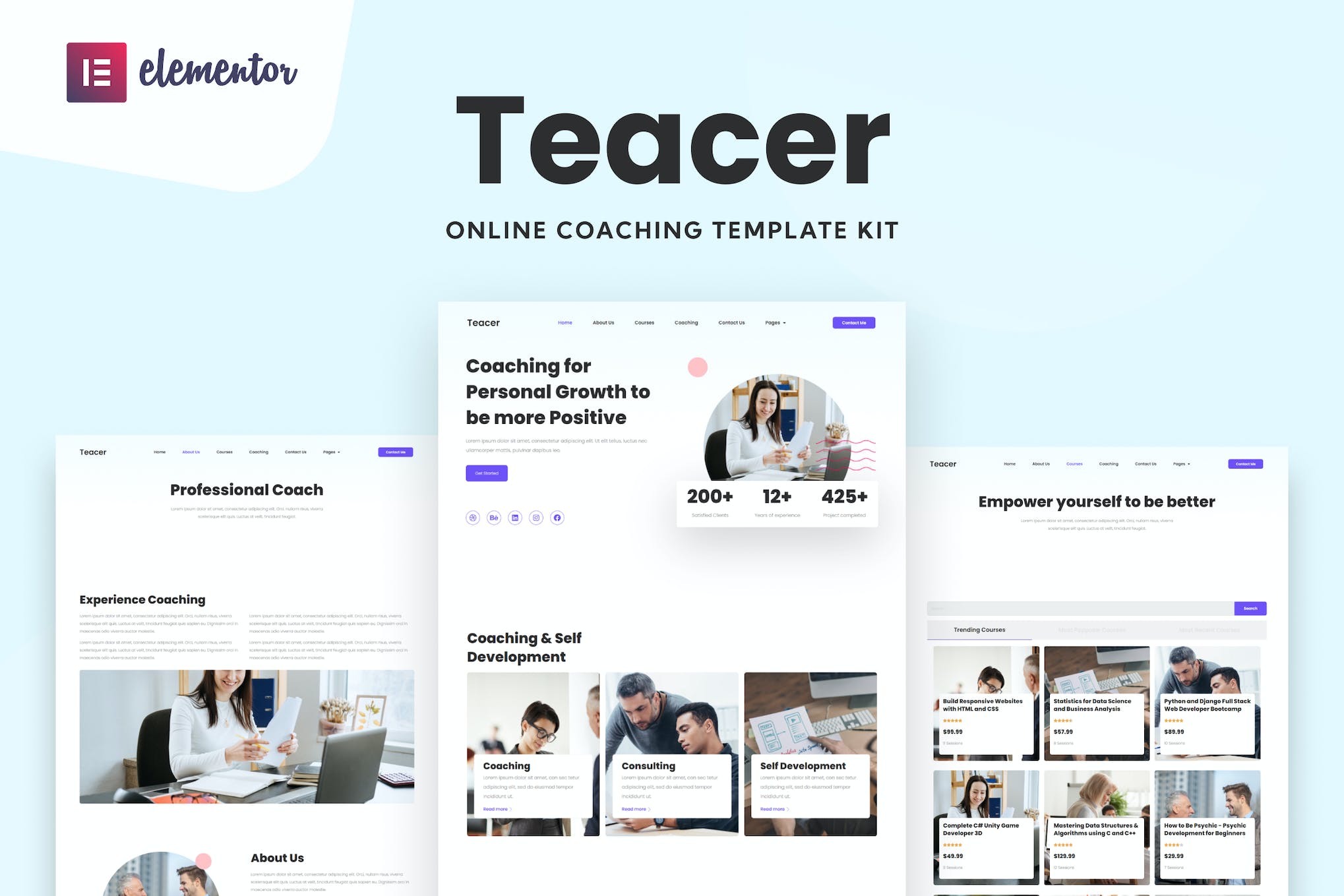 Teacer – Online Coaching Elementor Template Kit