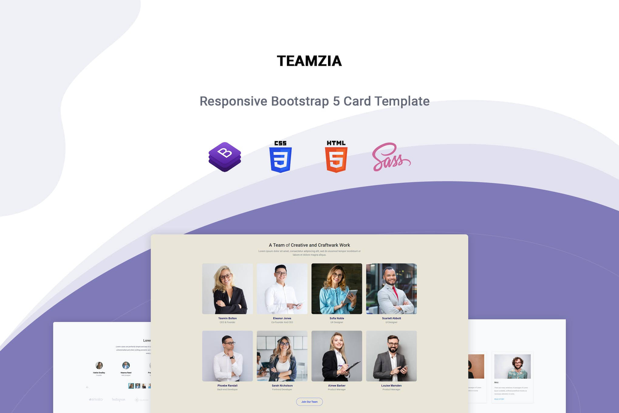 Teamzia – Team Card template