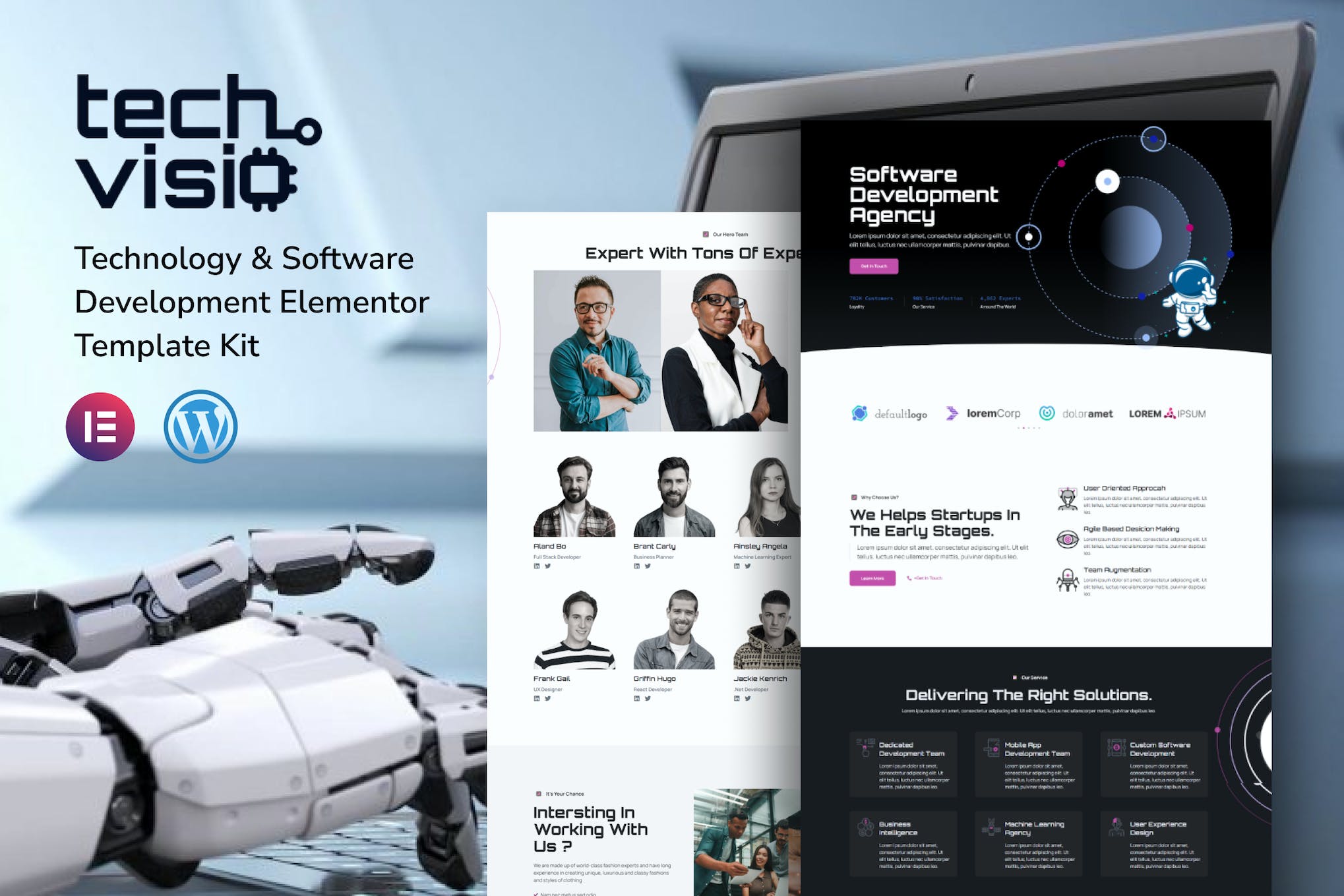 Techvisio – Technology & Software Development Elementor Pro Template Kit