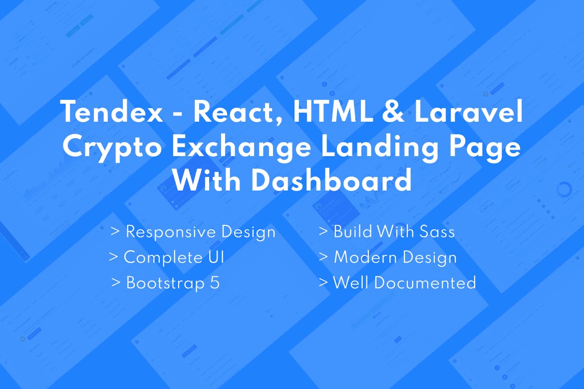 Tendex – Crypto Exchange Landing Page With Dashboa