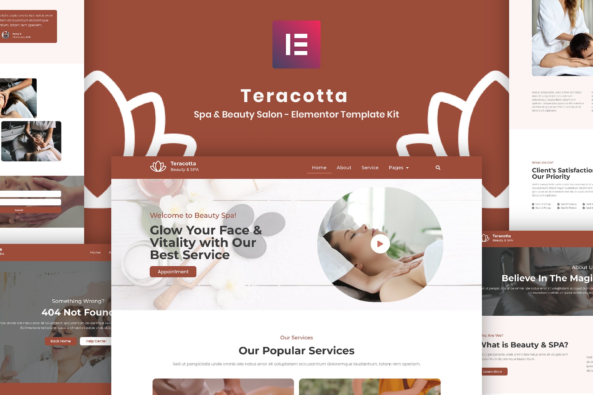 Teracotta – Spa & Beauty Salon – Elementor Template Kit