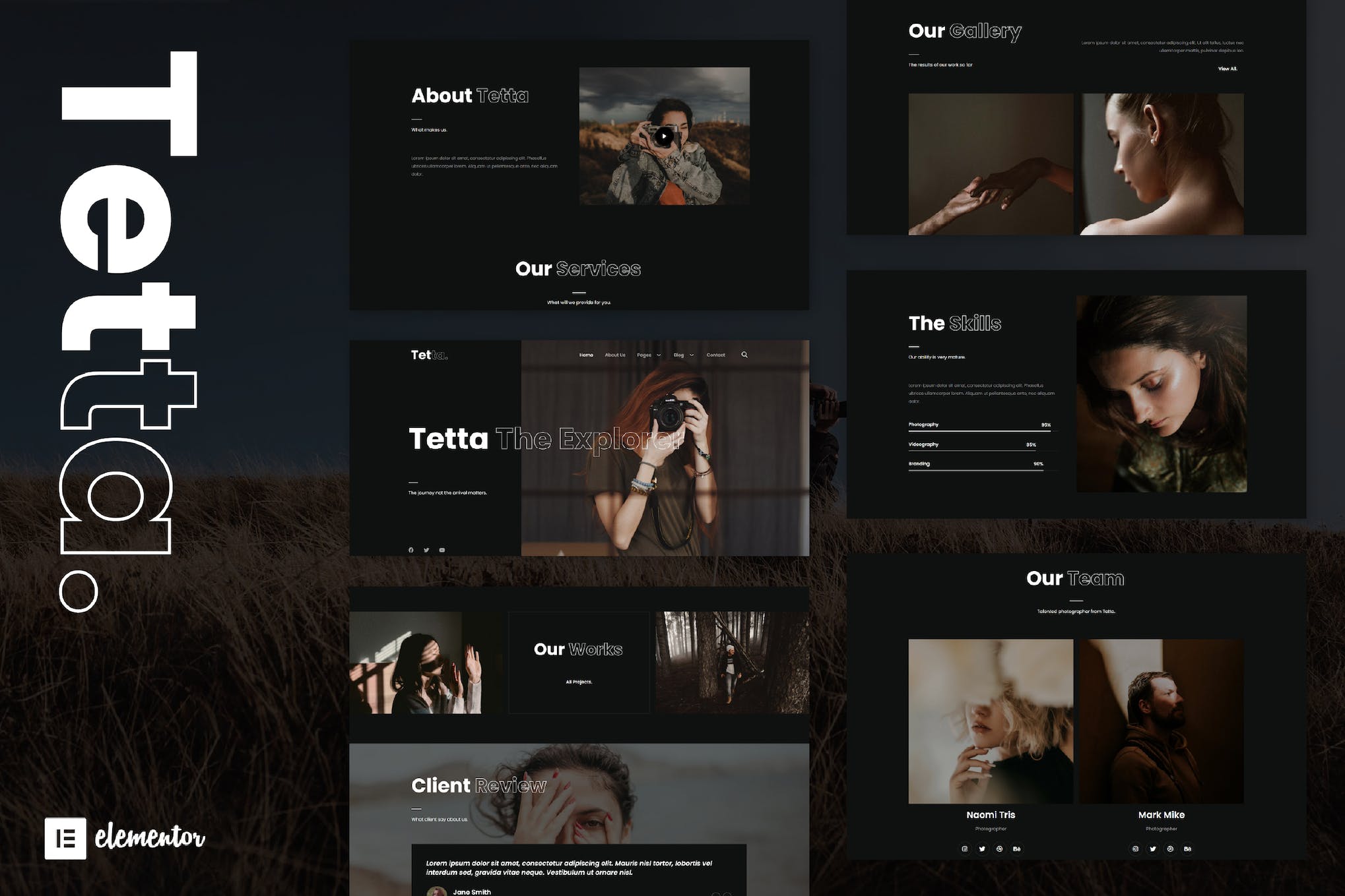 Tetta – Photography & Portfolio Elementor Template Kit