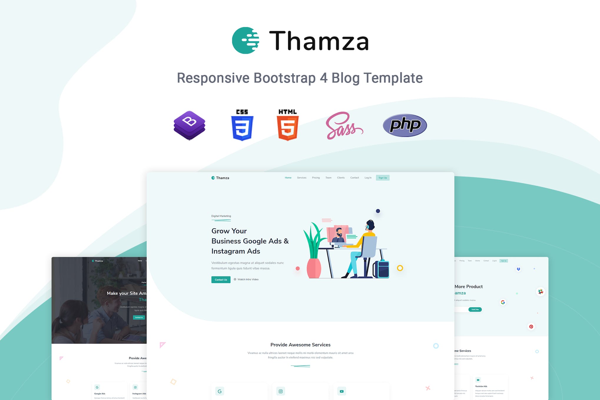 Thamza – Responsive Landing Page Template