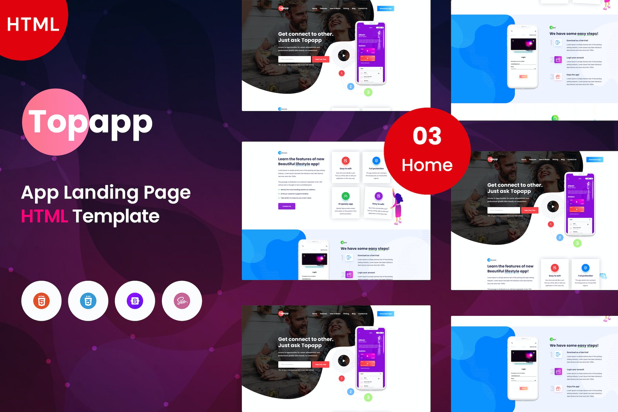 Topapp – App Landing Page Template