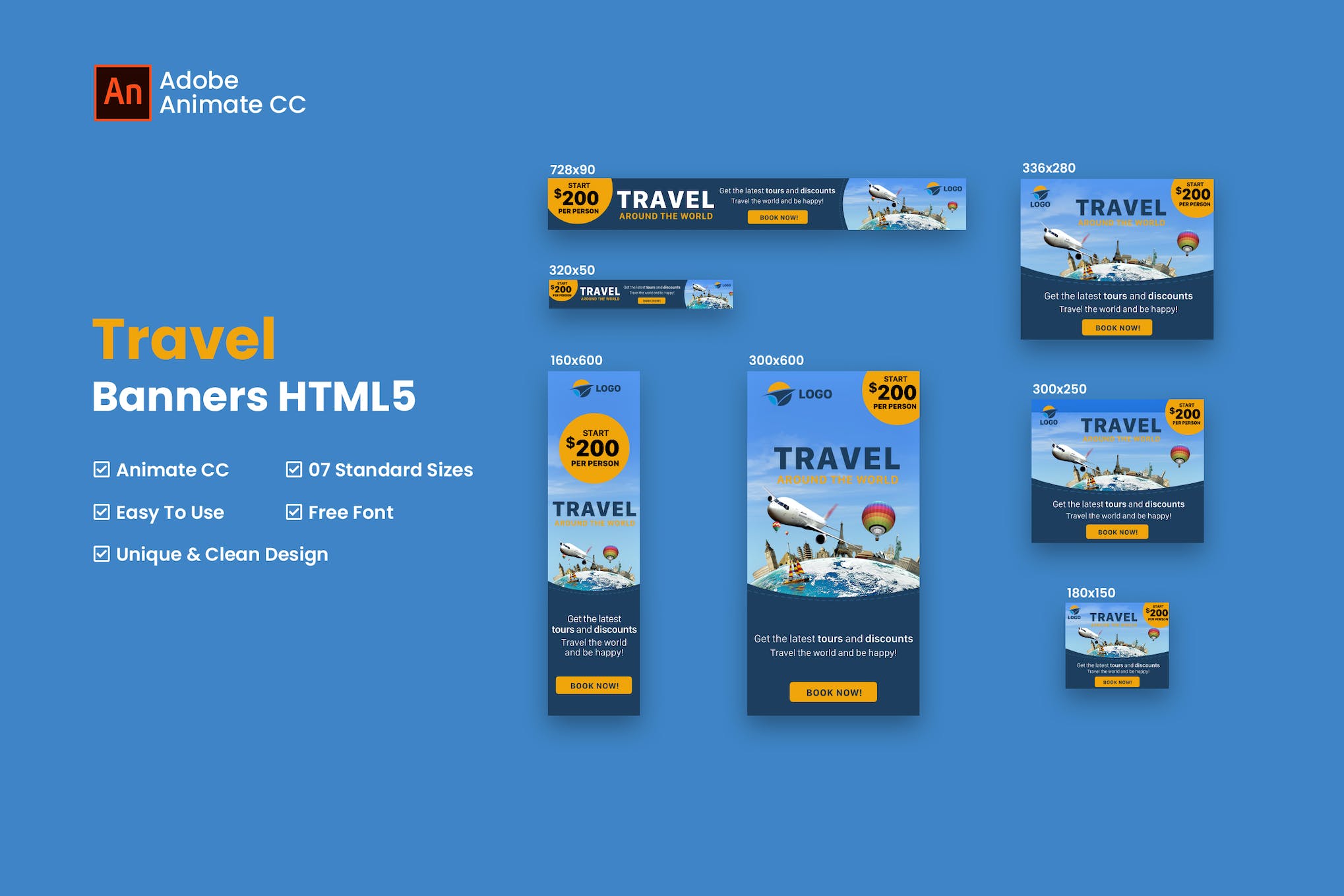 Travel Banner Ad HTML5 – Animate CC