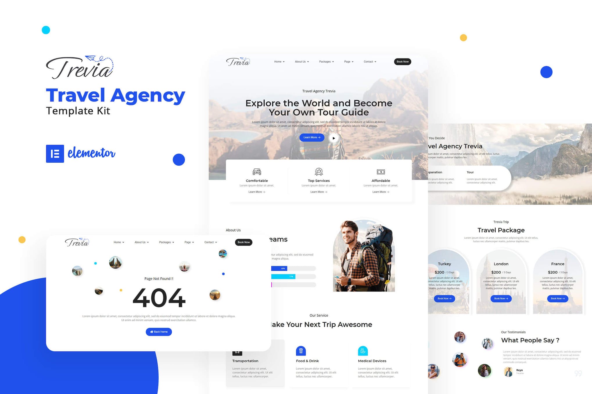 Trevia – Travel Agency Elementor Template Kit