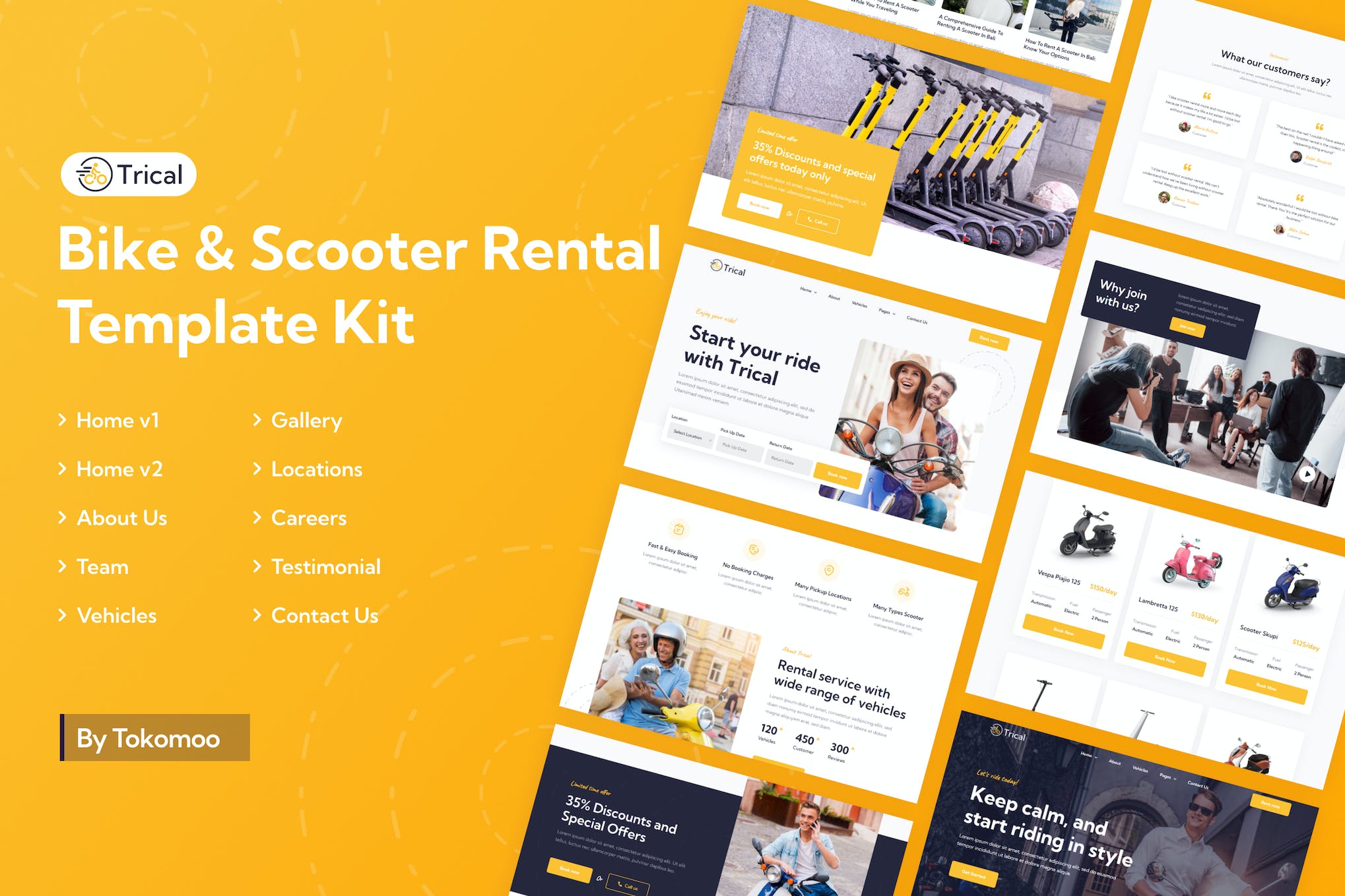 Trical | Bike & Scooter Rental Elementor Template Kit