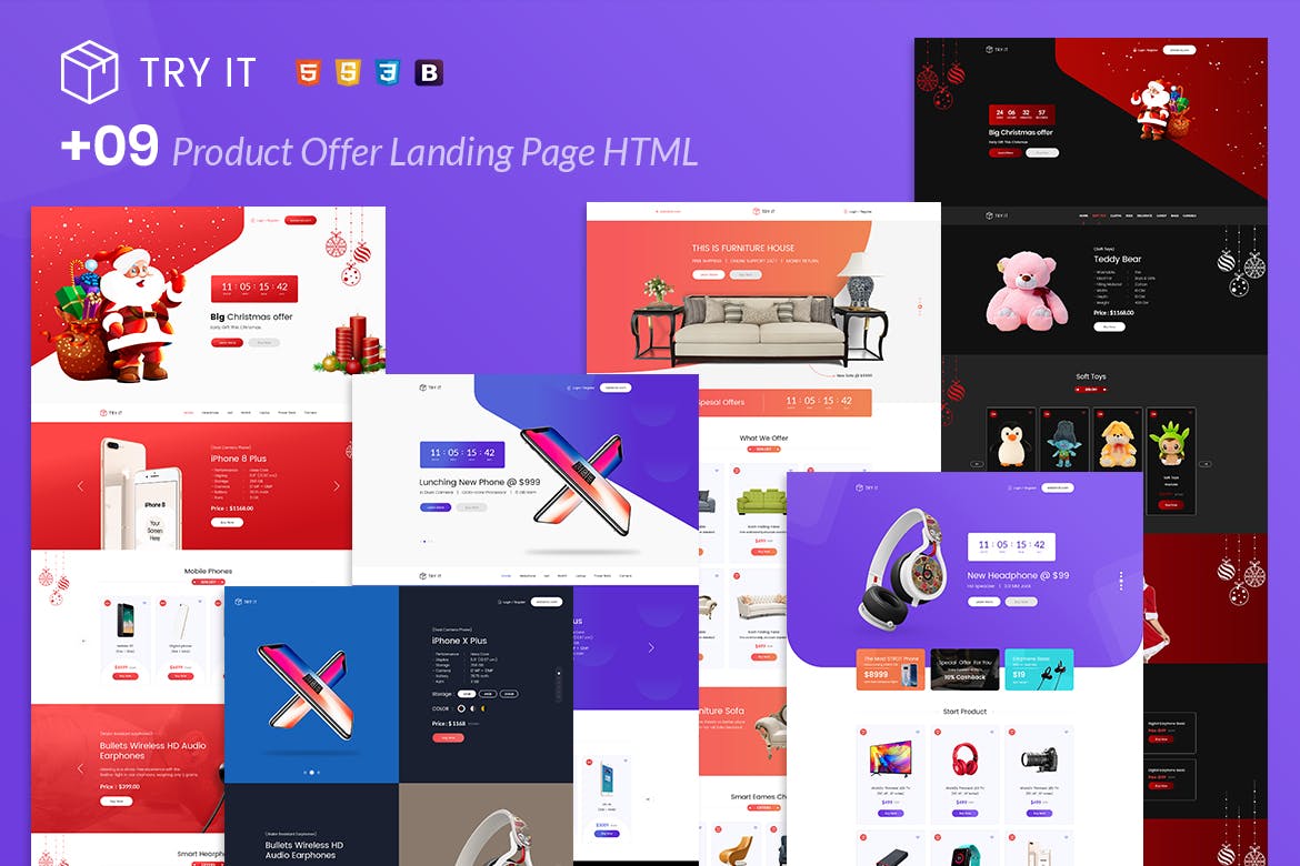 Tryit – Product Offer Landing Pages HTML Template