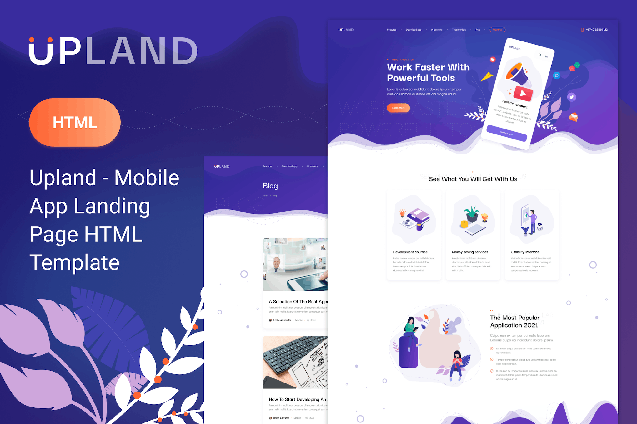 Upland – Mobile App HTML Template