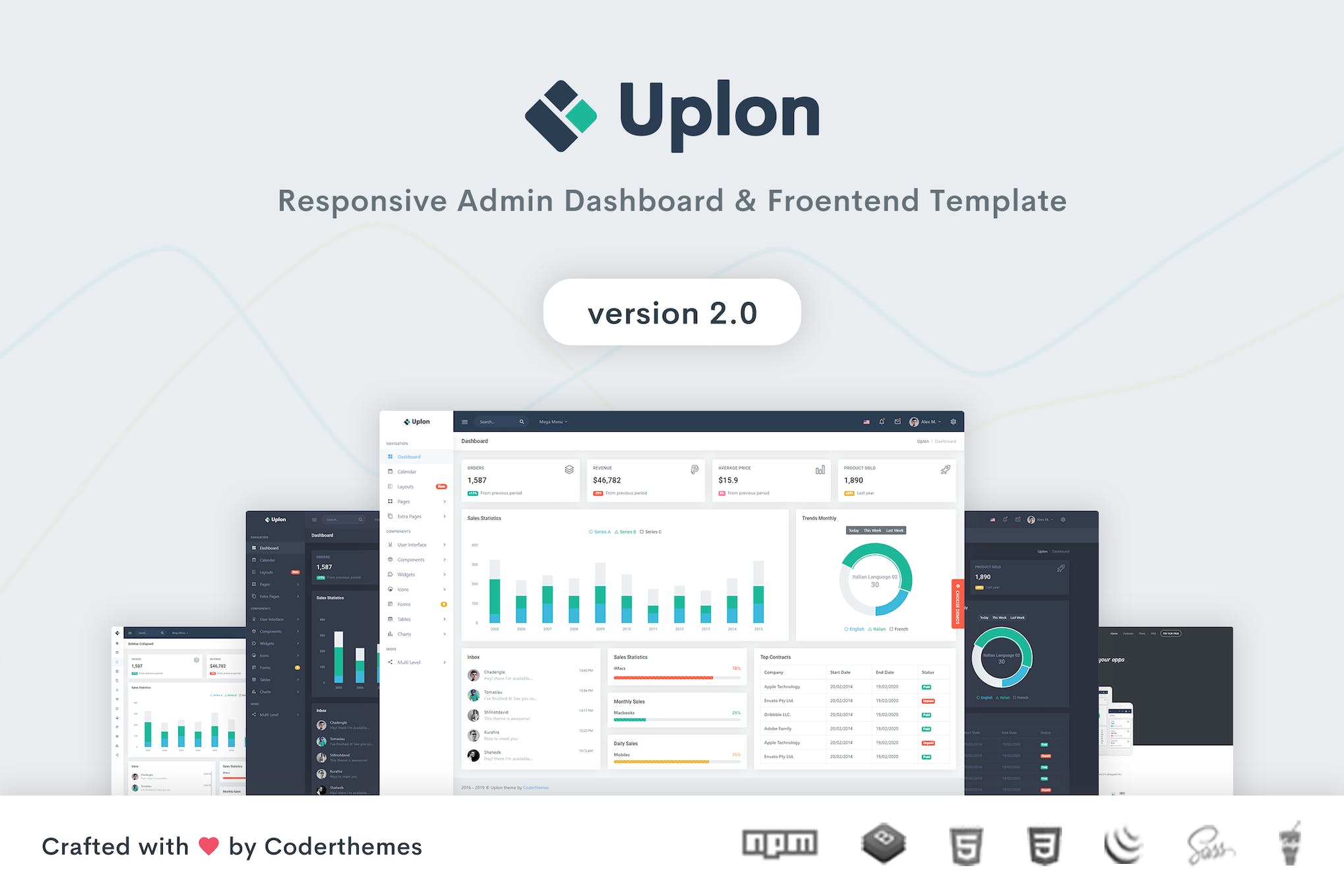 Uplon – Admin Dashboard & Landing Template