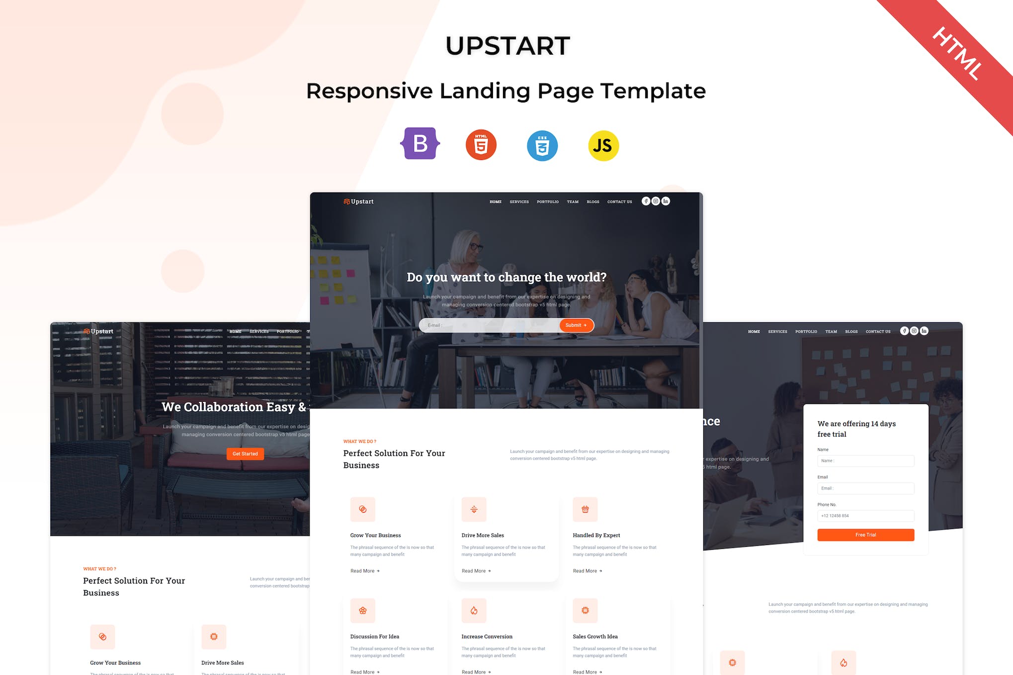 Upstart – Responsive Landing Template