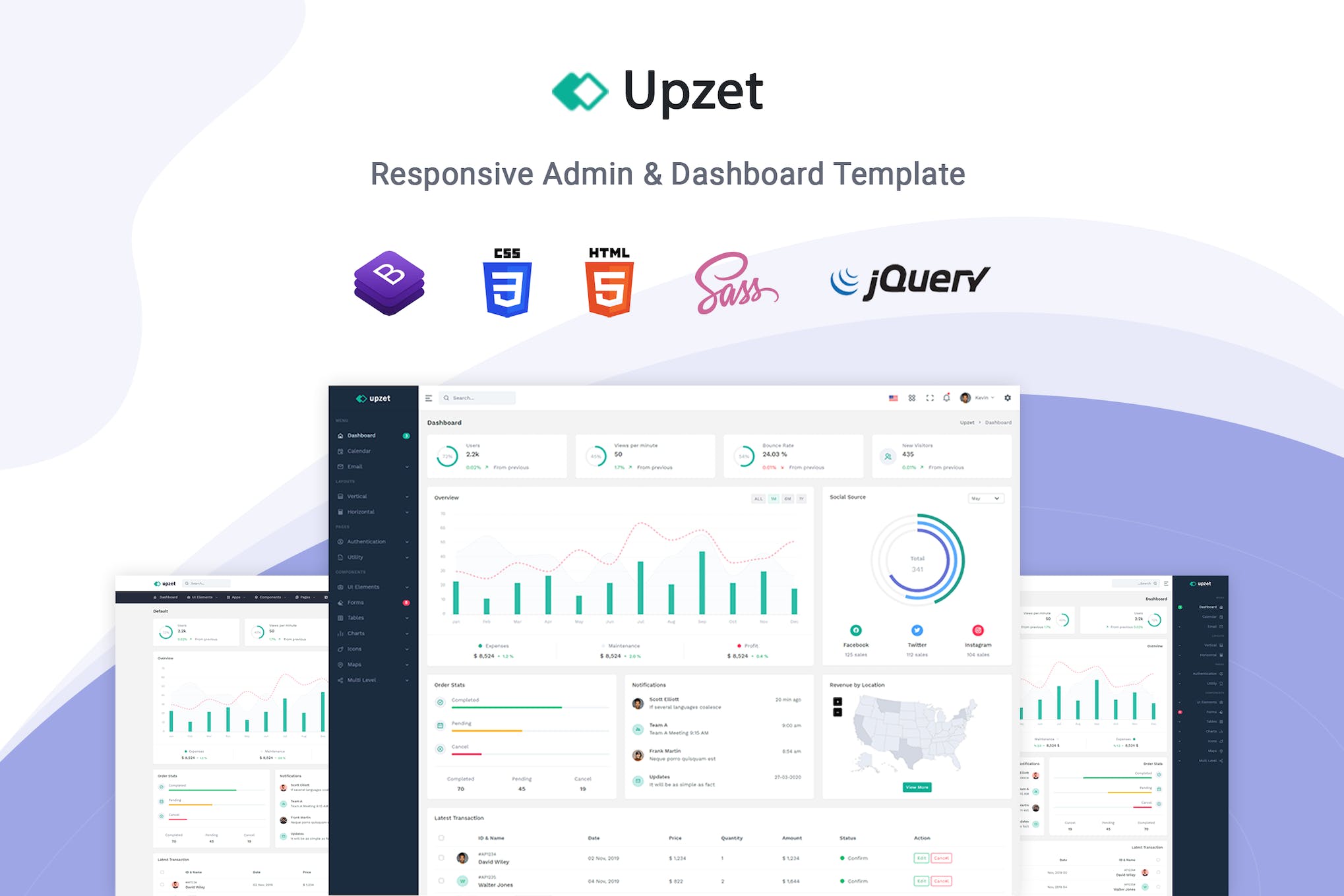 Upzet – Admin & Dashboard Template