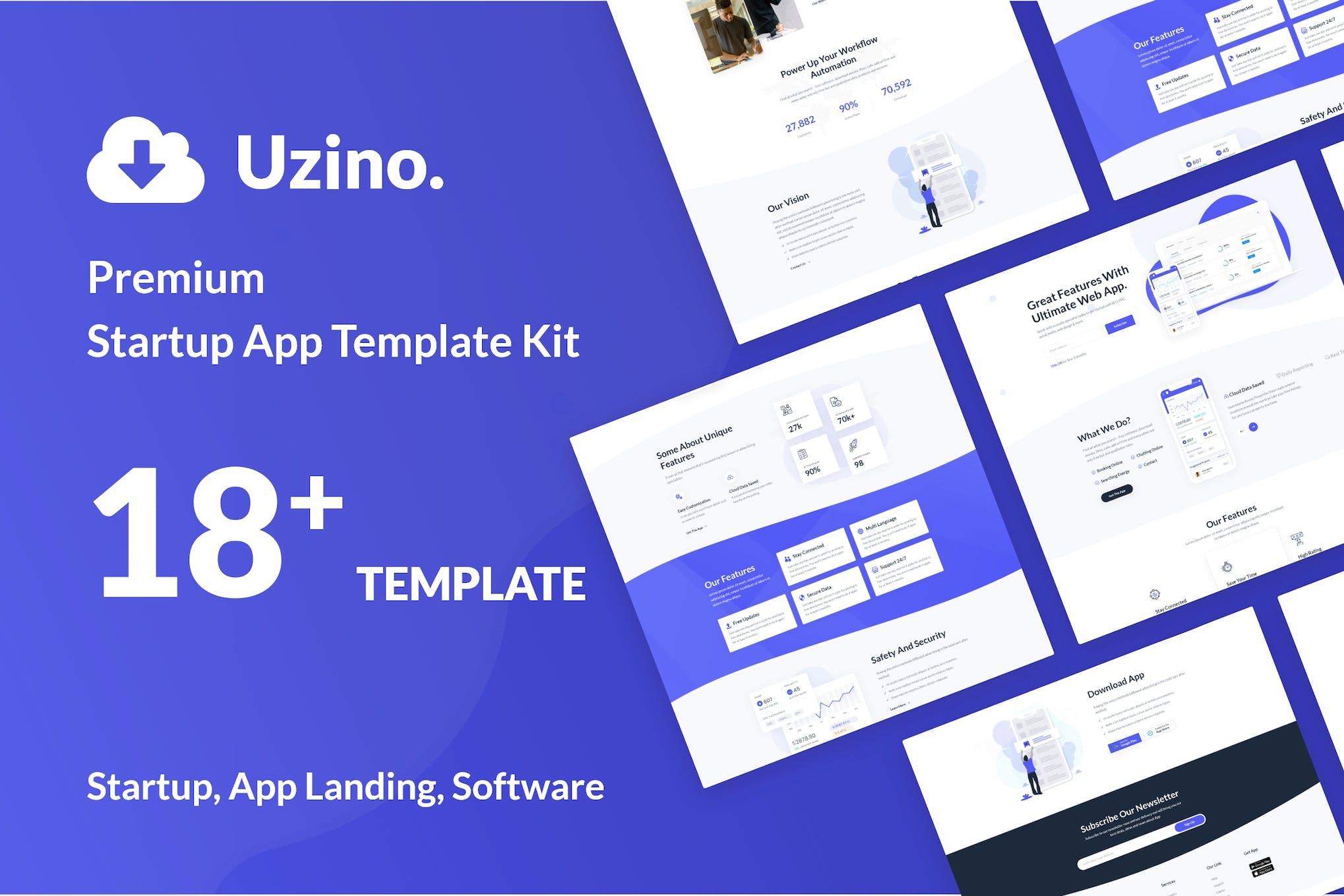 Uzino | Startup App Elementor Template Kit