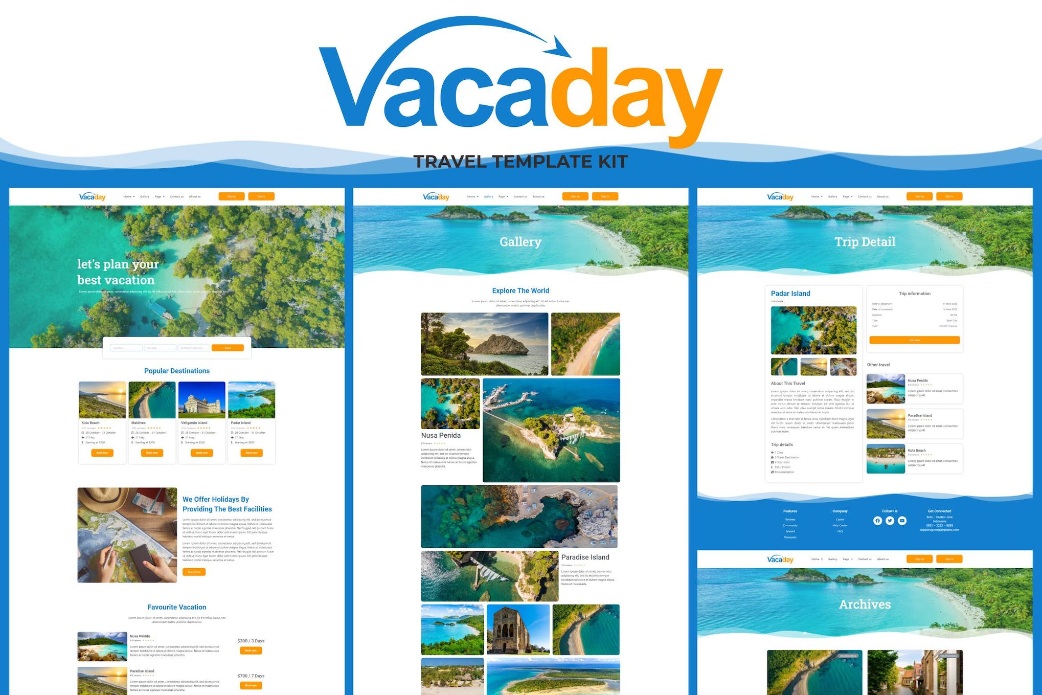 Vacaday – Travel Agency Elementor Template Kit